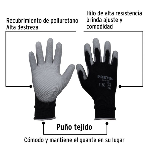 20031 - Guantes de nylon recubiertos de poliuretano, G, PRETUL
