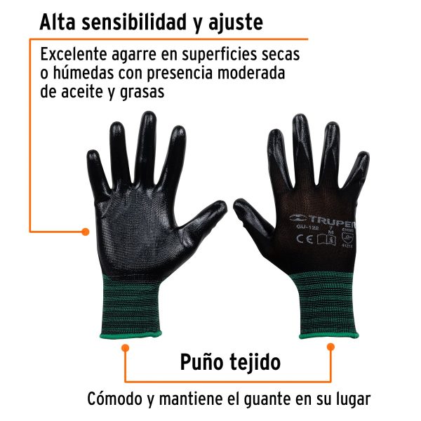 13294 - Guantes de nylon recubiertos de nitrilo, M, TRUPER