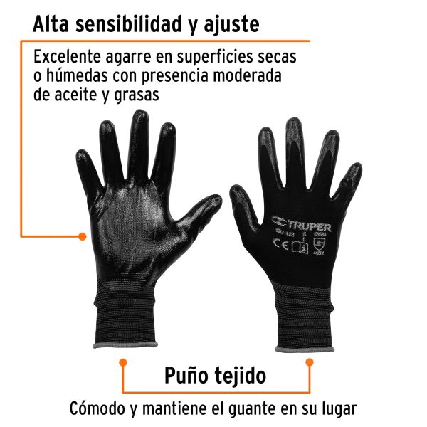 13295 - Guantes de nylon recubiertos de nitrilo, G, TRUPER