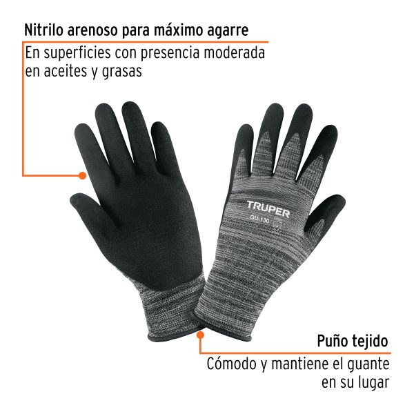 103868 - Guantes de nylon recubiertos de nitrilo arenoso, XCH, Truper