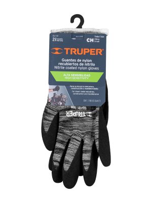 GU-131E1.jpg 17063 - Guantes de nylon recubiertos de nitrilo arenoso, CH, TRUPER