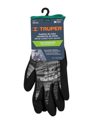 GU-132E1.jpg 17064 - Guantes de nylon recubiertos de nitrilo arenoso, M, TRUPER