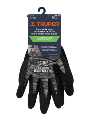 17065 - Guantes de nylon recubiertos de nitrilo arenoso, G, TRUPER