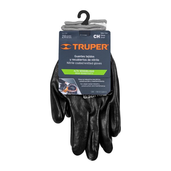 18025 - Guantes de poliéster recubiertos de nitrilo, CH, TRUPER