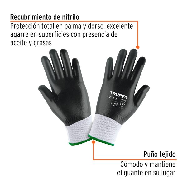 18027 - Guantes de poliéster recubiertos de nitrilo, G, TRUPER
