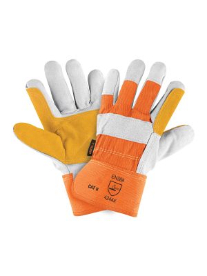 14246 - Guantes de carnaza y loneta, con refuerzo, unitalla, TRUPER