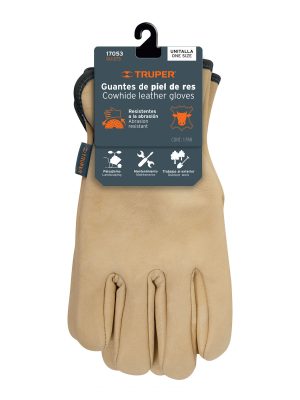 17053 - Guantes de piel de res tipo operador, TRUPER
