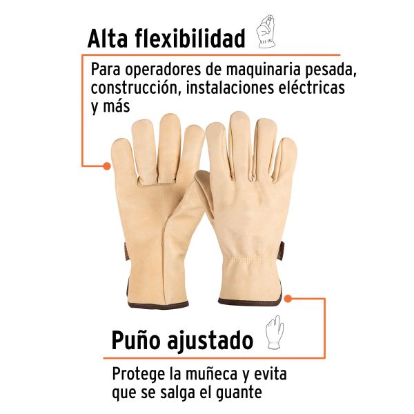 17053 - Guantes de piel de res tipo operador, TRUPER