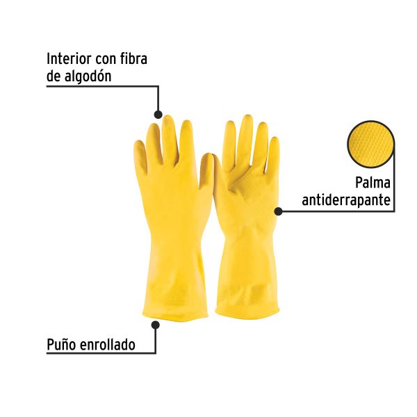 29942 - Guantes de látex para limpieza, amarillos, XG, Pretul