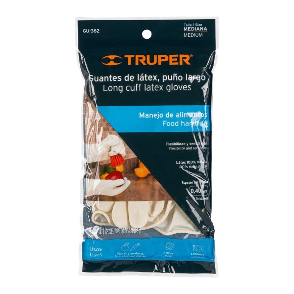 14264 - Guantes de látex para manejo de alimentos, M, TRUPER