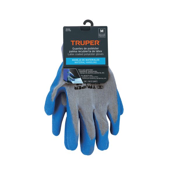 15266 - Guantes de poliéster recubiertos de latex, M, TRUPER