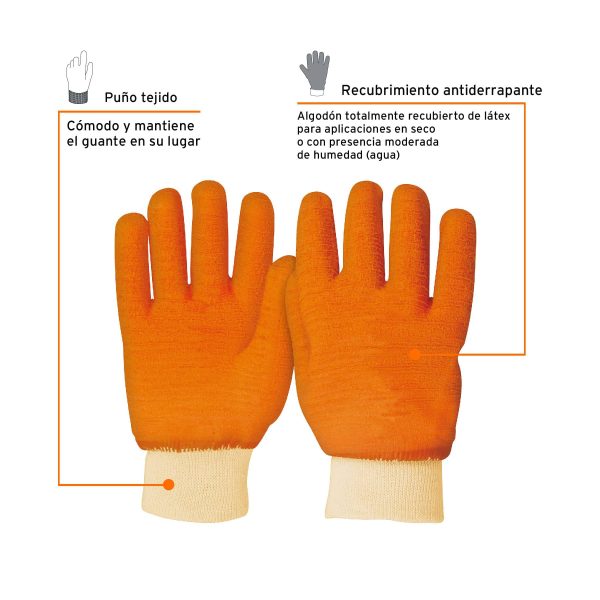 14248 - Guantes de algodón recubiertos de latex, unitalla, TRUPER