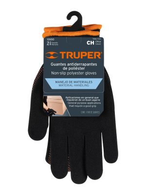 12650 - Guantes de poliéster con puntos de PVC en palma, CH, TRUPER