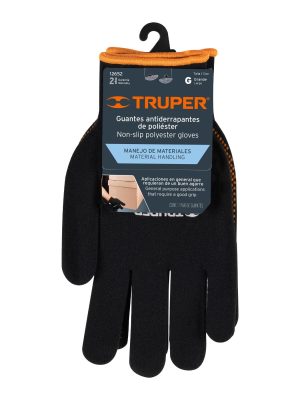 12652 - Guantes de poliéster con puntos de PVC en palma, G, TRUPER