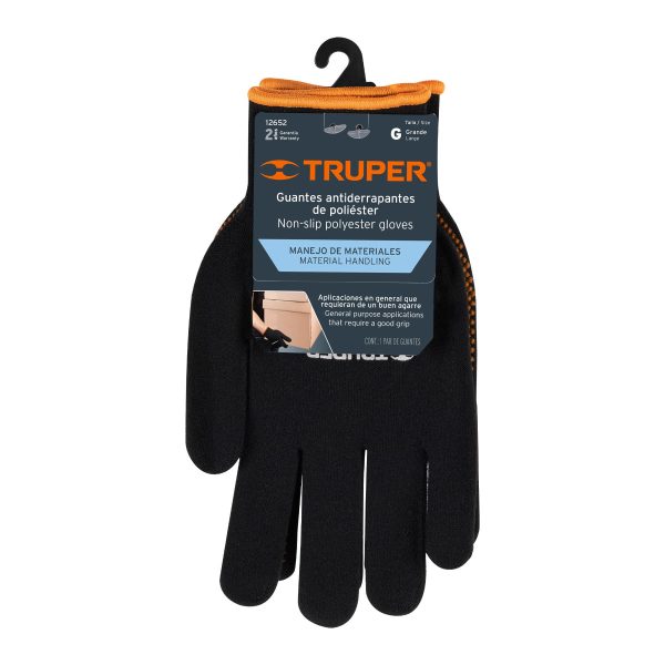 12652 - Guantes de poliéster con puntos de PVC en palma, G, TRUPER