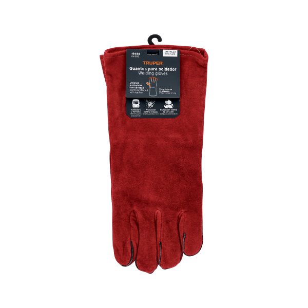 19458 - Guantes para soldador, rojos, TRUPER