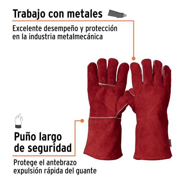 19458 - Guantes para soldador, rojos, TRUPER