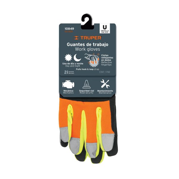 10849 - Guantes para mecánico, alta visibilidad, TRUPER