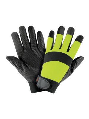 13194 - Guantes mecánico, alta visibilidad, palma poliuretano, verde