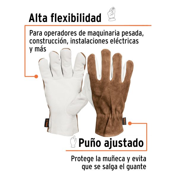14288 - Guantes de piel de cabra con dorso de carnaza, TRUPER