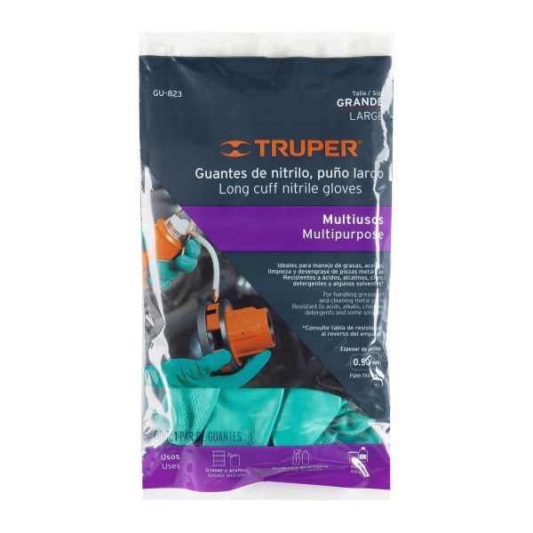 15324 - Guantes de nitrilo verde, multiusos, G, TRUPER