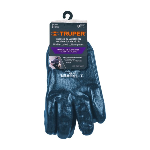 15244 - Guantes de algodón recubiertos de nitrilo puño tejido,TRUPER