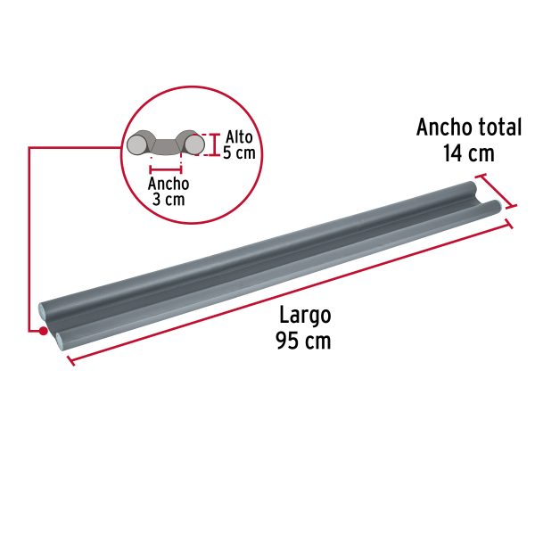 46365 - Guardapolvo con funda 95 cm, gris, HERMEX