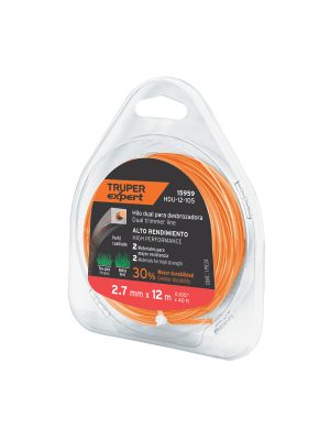 15959 - Hilo cuadrado dual p/desbrozadora, 2.7mm x12m,blíster EXPERT