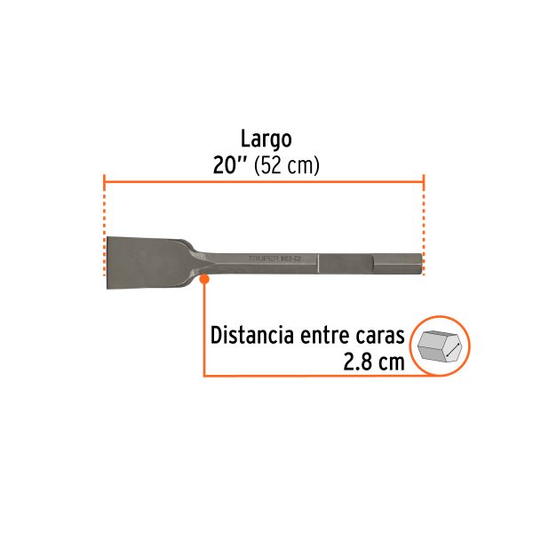 101232 - Cincel pala zanco hexagonal de 3' x 16', Truper