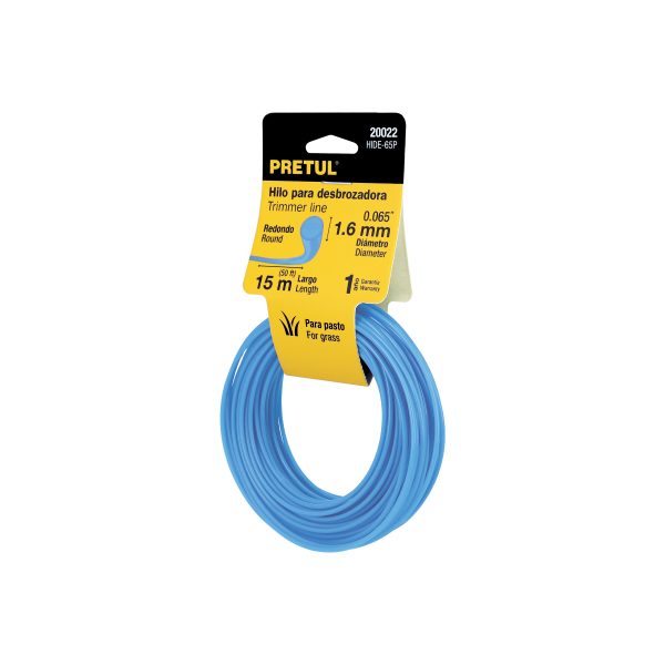 20022 - Hilo redondo, para desbrozadora, 1.6mm x15m, tarjeta, PRETUL