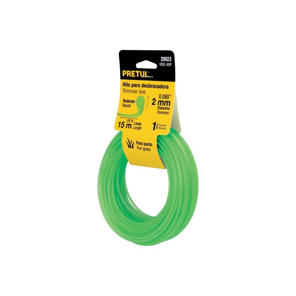 20023 - Hilo redondo, para desbrozadora, 2mm x15m, tarjeta, PRETUL