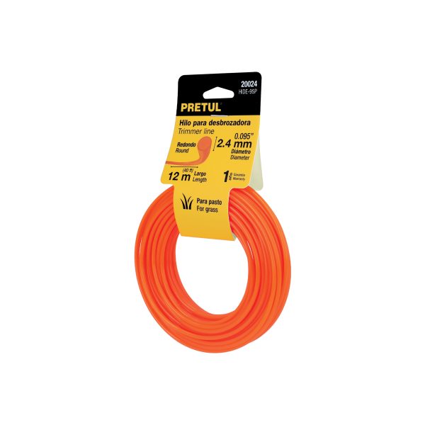 20024 - Hilo redondo, para desbrozadora, 2.4mm x12m, tarjeta, PRETUL