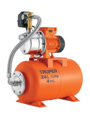 HIDR-1-2X24.jpg 10077 - Equipo hidroneumático 24L, bomba Jet inox. 1/2 HP, TRUPER