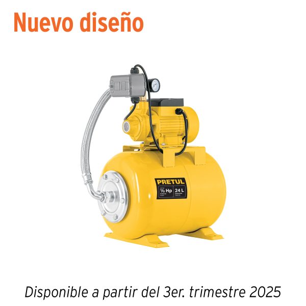20183 - Equipo hidroneumático 24L, bomba periférica 1/2 HP, Pretul