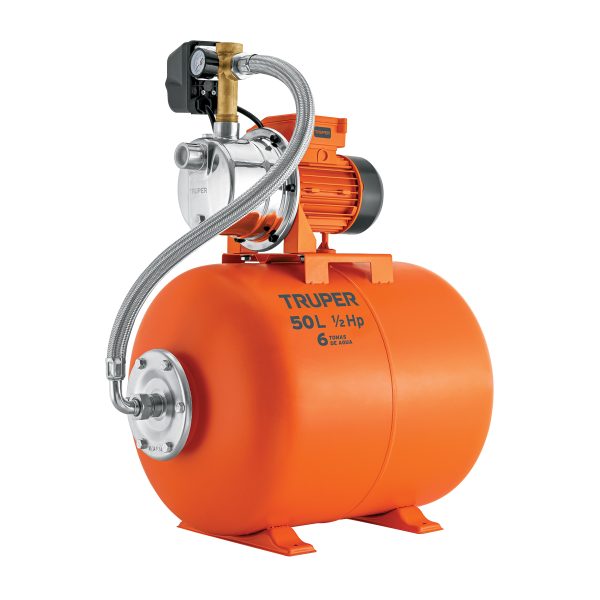 12254 - Equipo hidroneumático 50L, bomba Jet inox. 1/2 HP, TRUPER