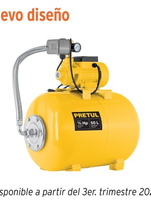 20184 - Equipo hidroneumático 50L, bomba periférica 1/2 HP, Pretul