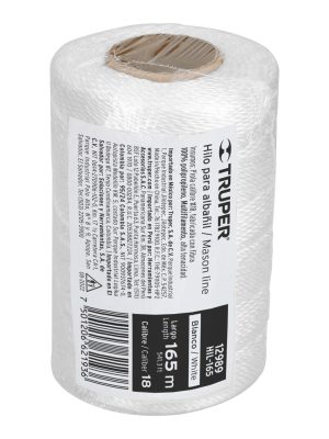 12989 - Carrete con 165 m de hilo para albañil blanco, Truper