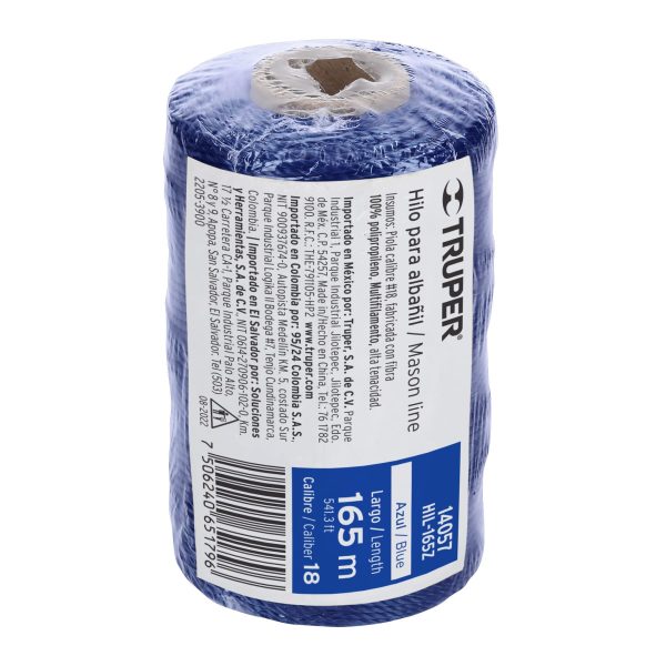 14057 - Carrete con 165 m de hilo para albañil azul, Truper