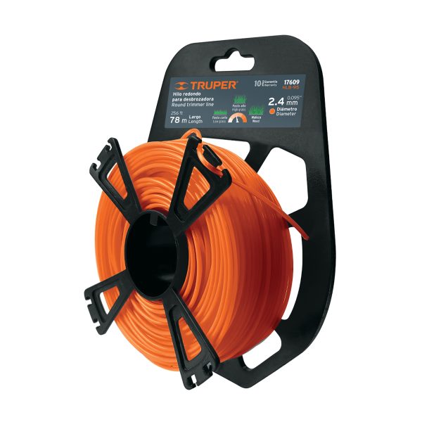 17609 - Hilo redondo, p/desbrozadora, 2.4mmx78m tarjeta tipo carrete