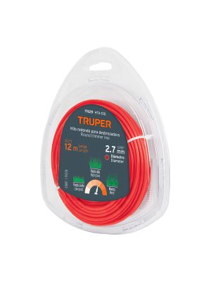17629 - Hilo redondo, para desbrozadora, 2.7mm x 12m, blíster TRUPER