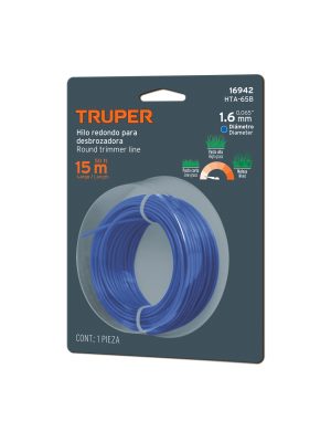 HTA-65B.jpg 16942 - Hilo redondo, para desbrozadora, 1.6mm x 15m, tarjeta,TRUPER