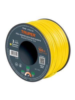 17645 - Hilo redondo, para desbrozadora, 3mm x 168m, carrete,TRUPER