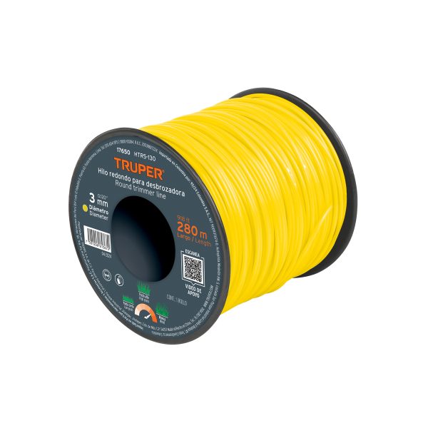 17650 - Hilo redondo, para desbrozadora, 3mm x 280m, carrete, TRUPER