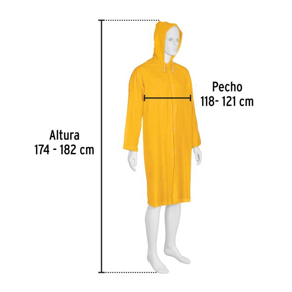 29964 - Gabardina impermeable ligera de PVC, talla G, Pretul