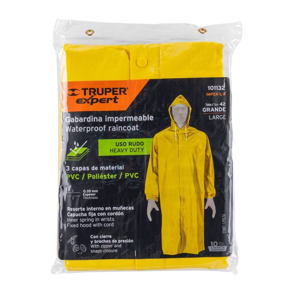 101132 - Gabardina impermeable triple capa, talla G, Truper Expert