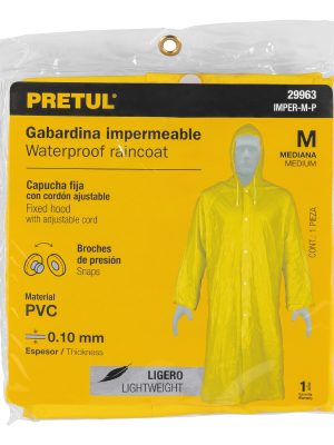 29963 - Gabardina impermeable ligera de PVC, talla M, Pretul