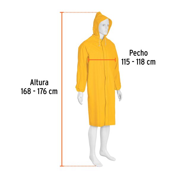 14414 - Gabardina impermeable doble capa, talla M, Truper