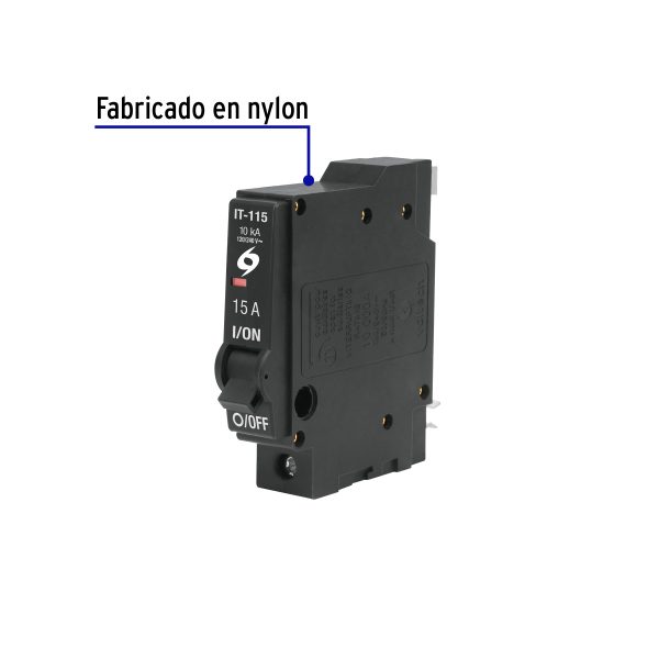 46700 - Interruptor de 1 polo 15A, enchufable, VOLTECK
