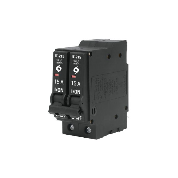 45876 - Interruptor de 2 polos 15A, enchufable, a granel, VOLTECK