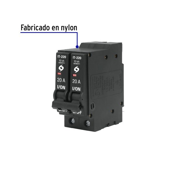 46704 - Interruptor de 2 polos 20A, enchufable, VOLTECK